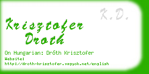 krisztofer droth business card